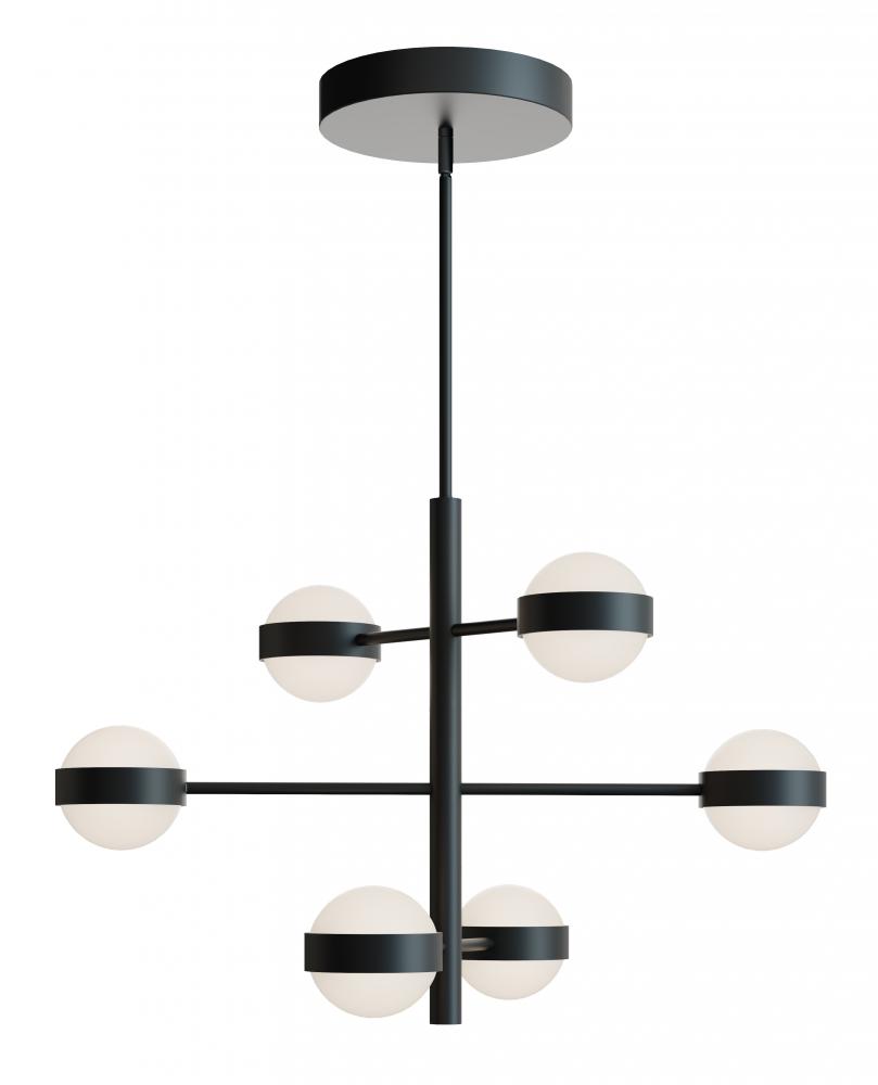 Verona 6 Light LED Pendant,120-277V,60W,5 CCT,BK