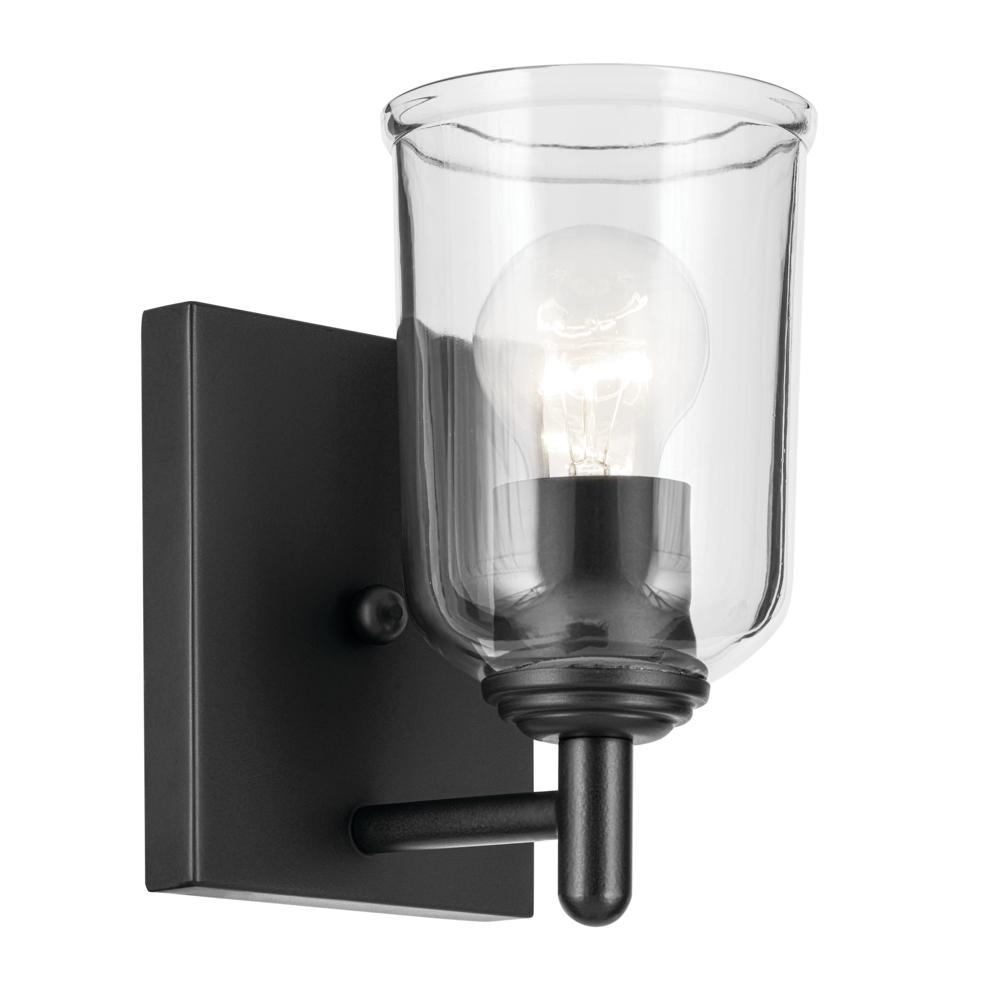 Shailene 5" 1-Light Wall Sconce with Clear Glass in Black