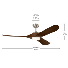Kichler 310560NI - 60" Mylo Ceiling Fan w/ Satin Etch Cased Opal Glass in Brushed Nickel w/ Natural Walnut Wood Bla