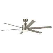 Kichler 310765NI - 65 Inch Loa Ceiling Fan with Satin Etch Cased Opal Glass in Brushed Nickel with Silver Blades