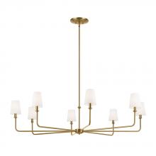 Kichler 52521BNB - Pallas 52" XL 8-Light Round Chandelier with White Linen Shade in Brushed Natural Brass