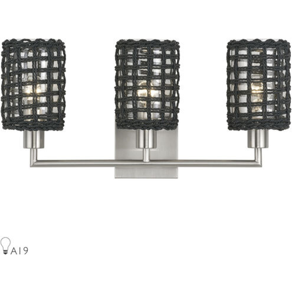 3 Light Black Vanity Sconce