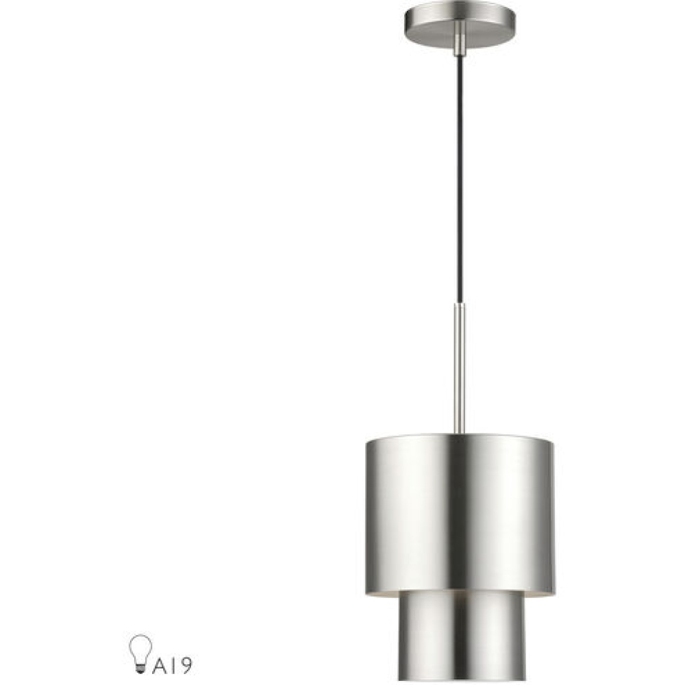 1 Light Brushed Nickel Mini Pendant