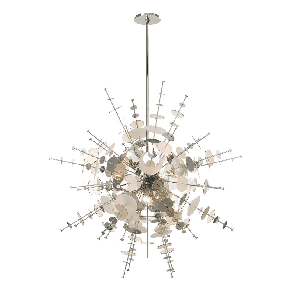 12 Lt Polished Chrome Grand Foyer Pendant Chandelier