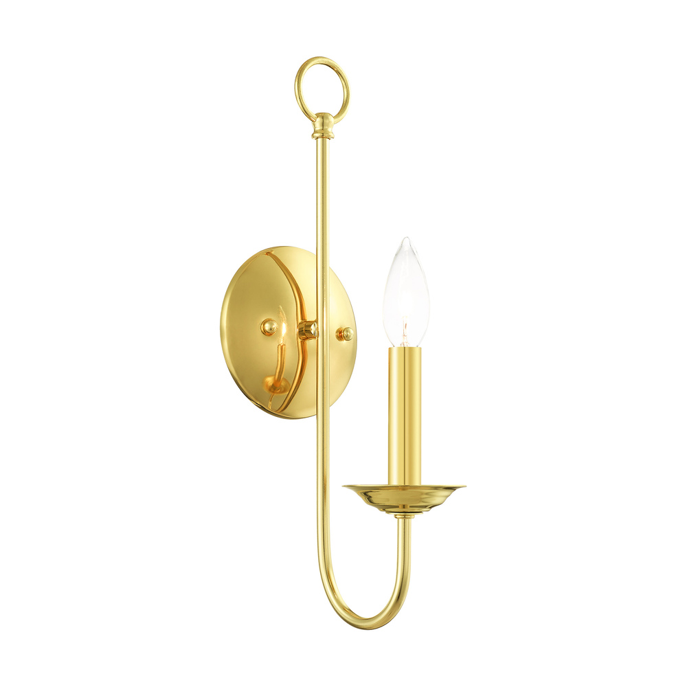 1 Lt Polished Brass Wall Sconce