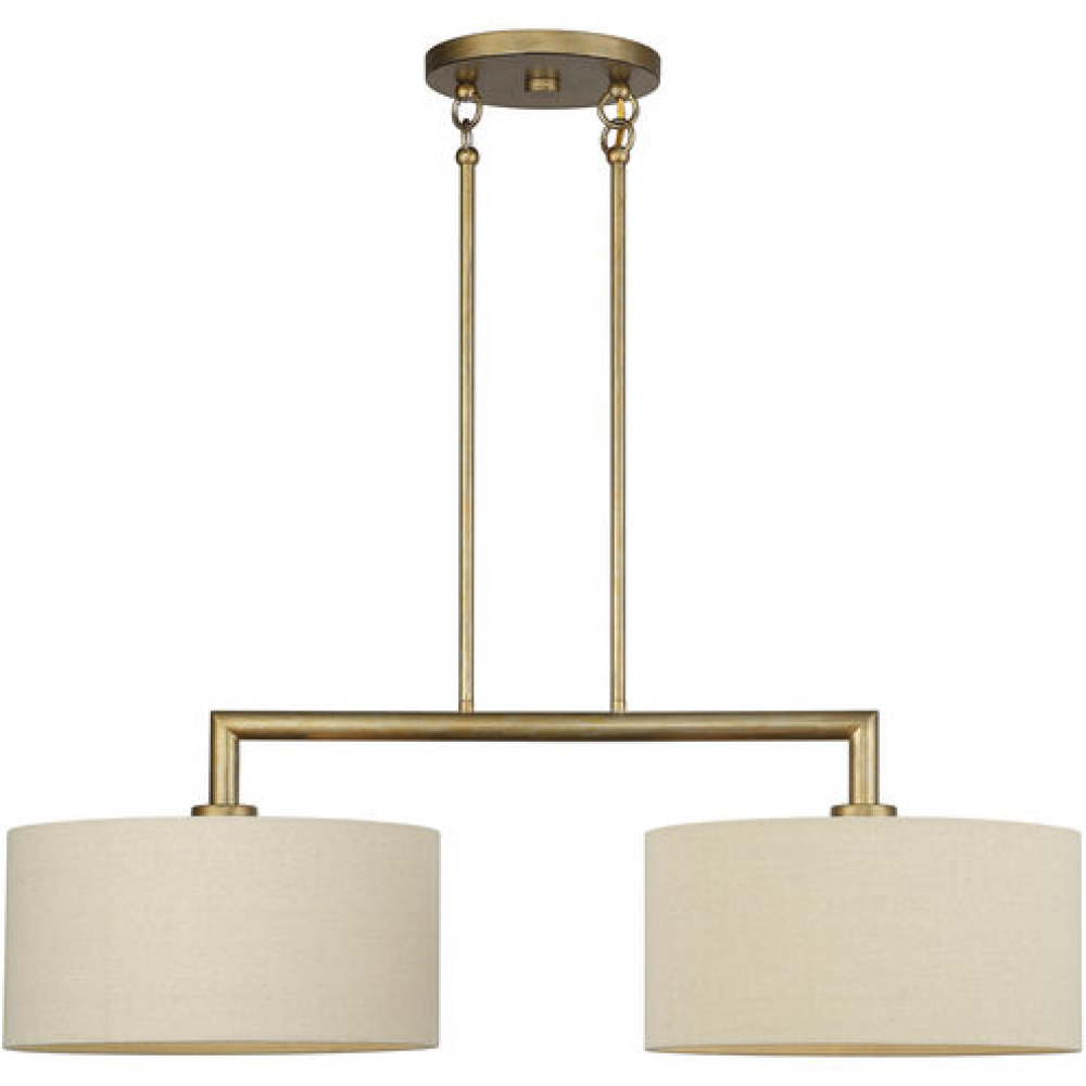 2 Light Bronze Large Linear Chandelier