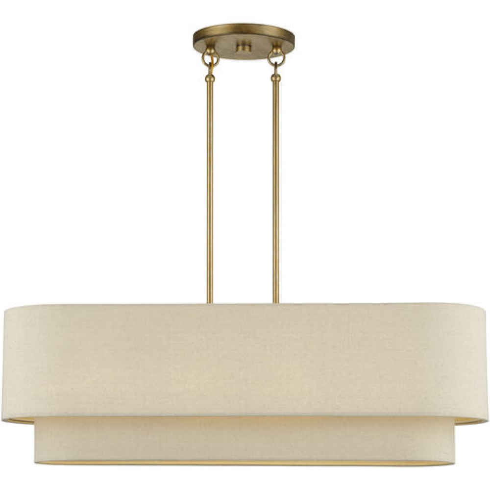 4 Light Bronze Large Linear Chandelier