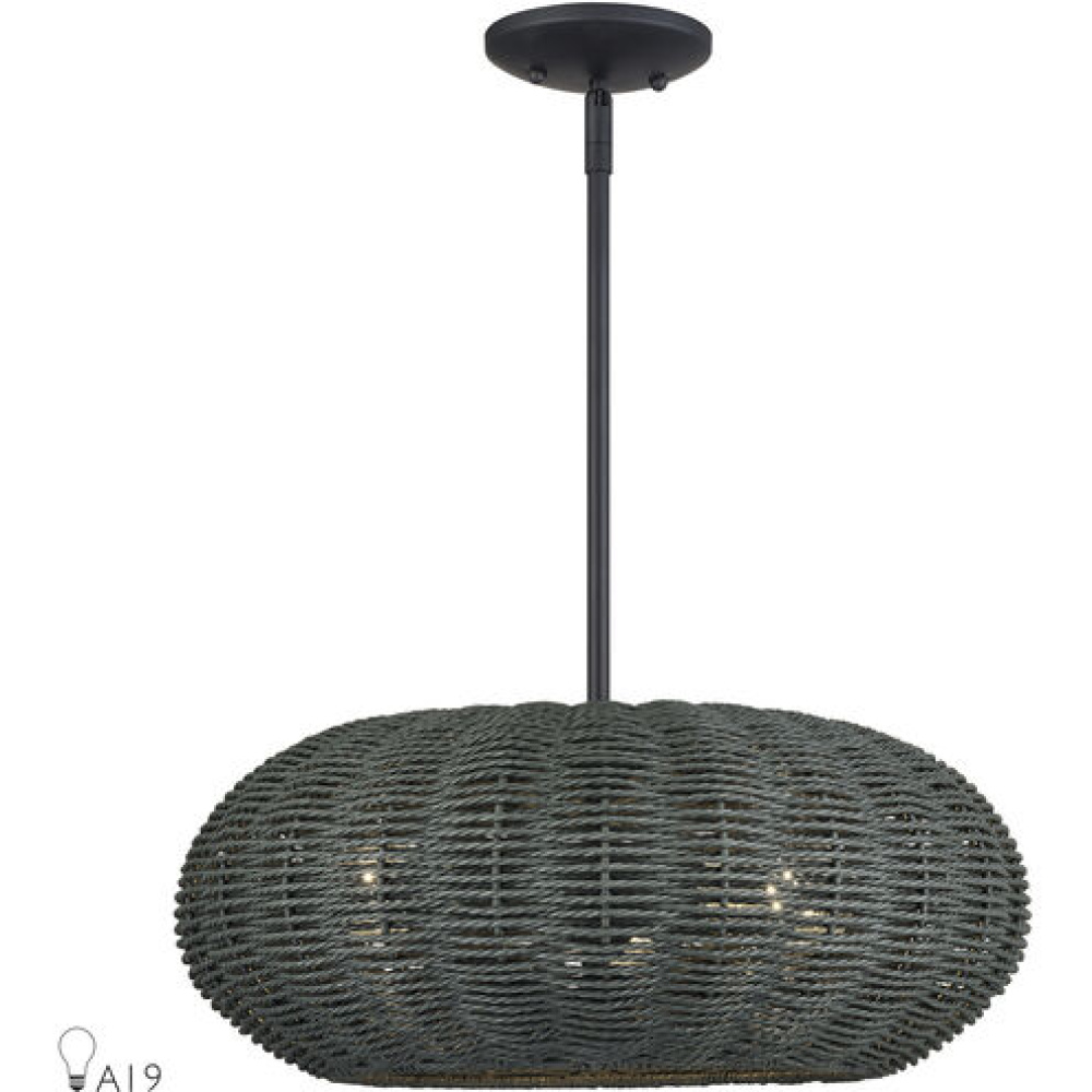 3 Light Black Pendant Chandelier