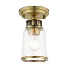 Livex Lighting 45501-01 - 1 Lt Antique Brass Flush Mount
