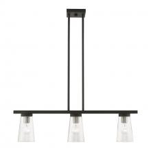 Livex Lighting 46713-04 - 3 Light Black with Brushed Nickel Accents Linear Chandelier