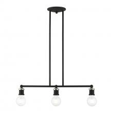Livex Lighting 47163-04 - 3 Light Black with Brushed Nickel Accents Linear Chandelier