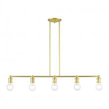 Livex Lighting 47165-12 - 5 Light Satin Brass Large Linear Chandelier