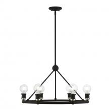 Livex Lighting 47166-04 - 6 Light Black with Brushed Nickel Accents Chandelier