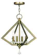 Livex Lighting 50664-01 - 4 Light Antique Brass Chandelier