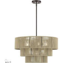 Livex Lighting 53156-92 - 6 Light English Bronze Pendant Chandelier