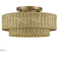 Livex Lighting 60049-48 - 4 Light Antique Gold Leaf Extra Large Semi-Flush