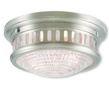 Livex Lighting 73051-91 - 2 Light Brushed Nickel Ceiling Mount