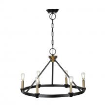 Artcraft AC11986BB - Notting Hill Collection 6-Light Chandelier Black and Brushed Brass