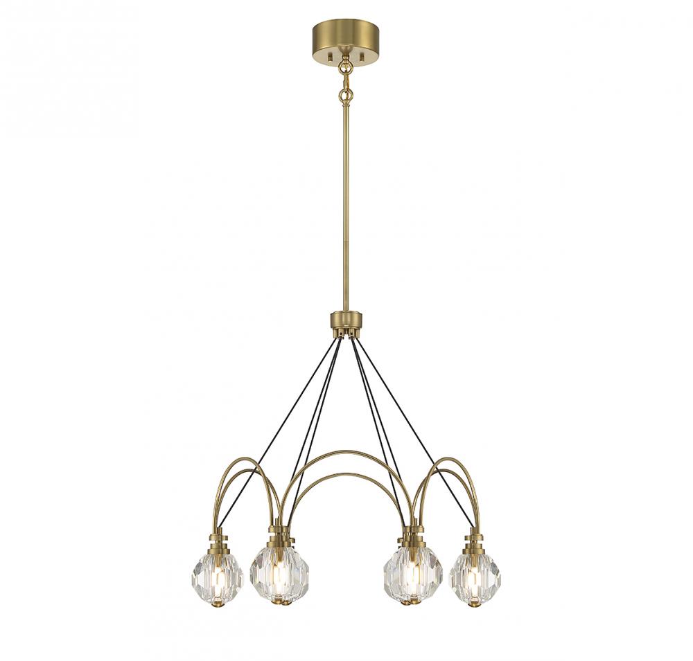 Burnham 6-Light LED Chandelier in Warm Brass