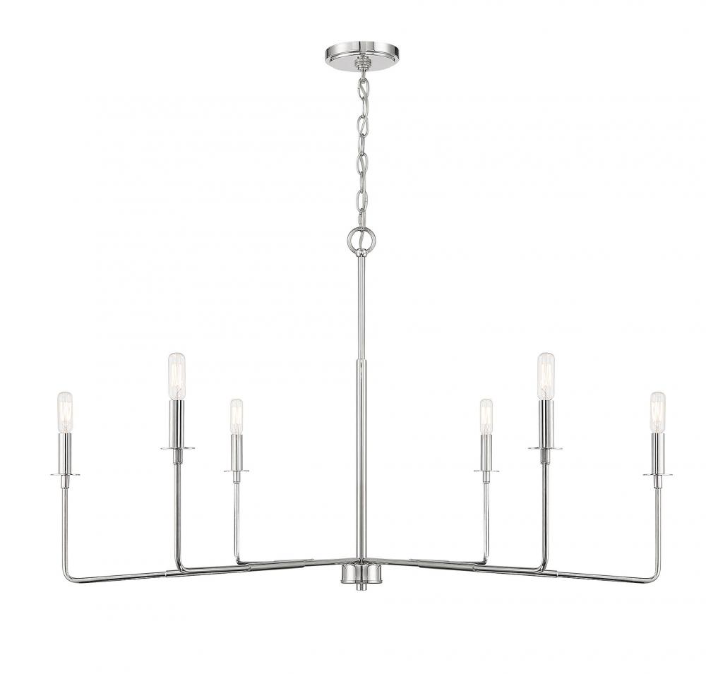 Salerno 6-Light Chandelier in 
Polished Nickel