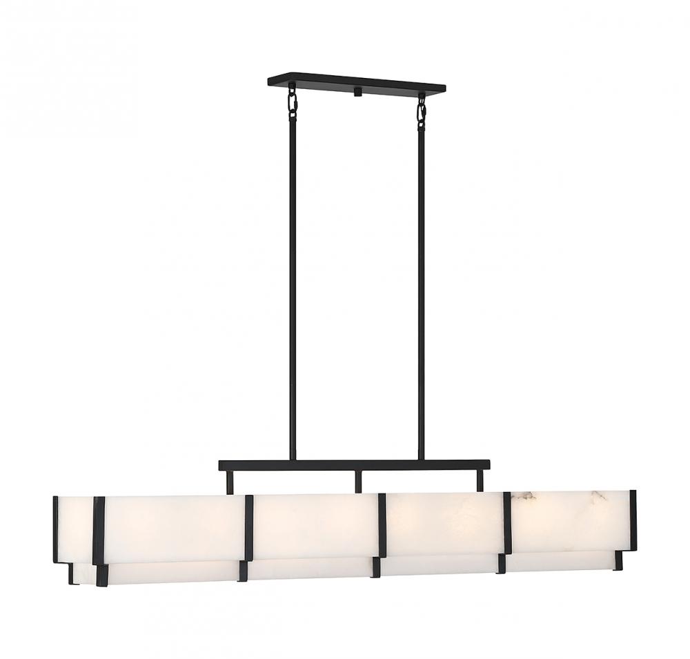 Orleans 8-Light Linear Chandelier in Black Cashmere