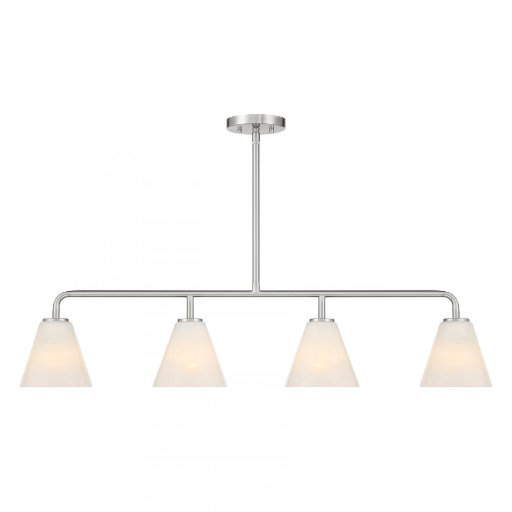 Blair 4-Light Linear Chandelier in Satin Nickel