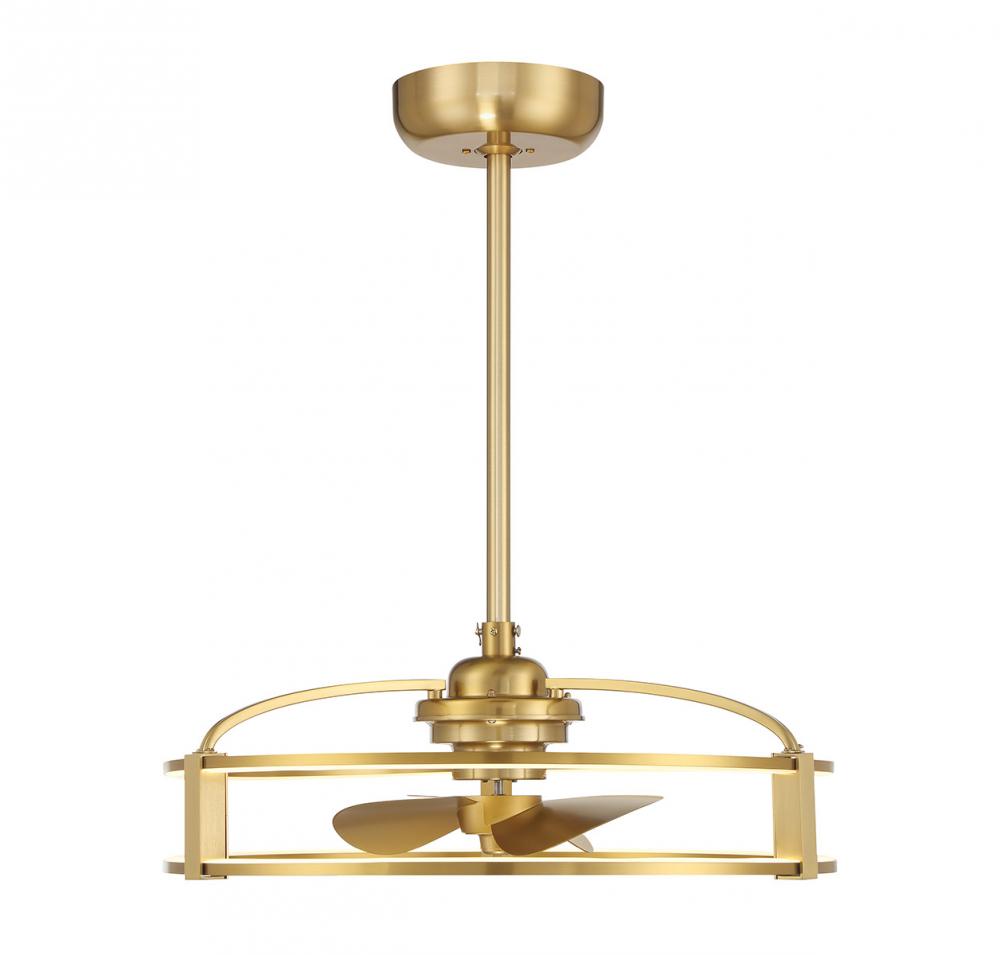 Vesta LED Fan D'Lier in Warm Brass