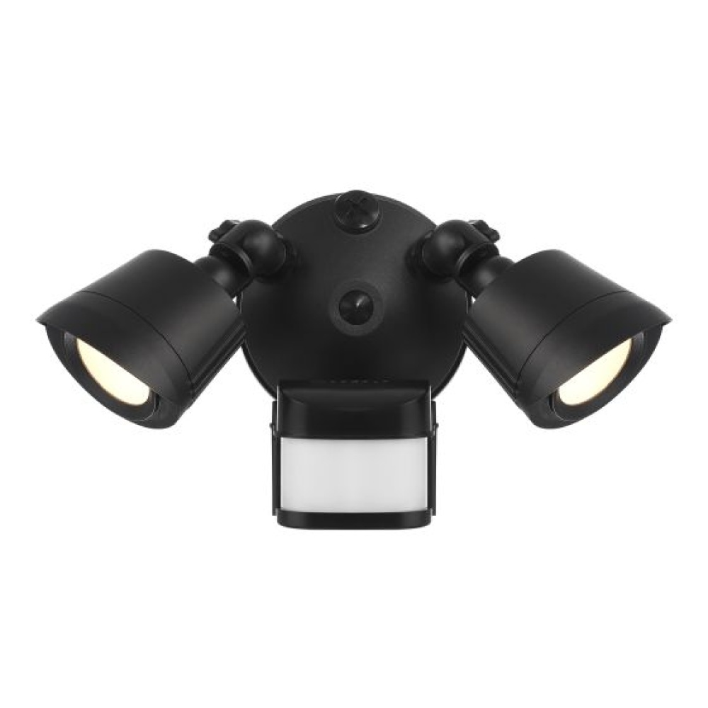 LED 3CCT Motion Sensored Double Flood Light in Black