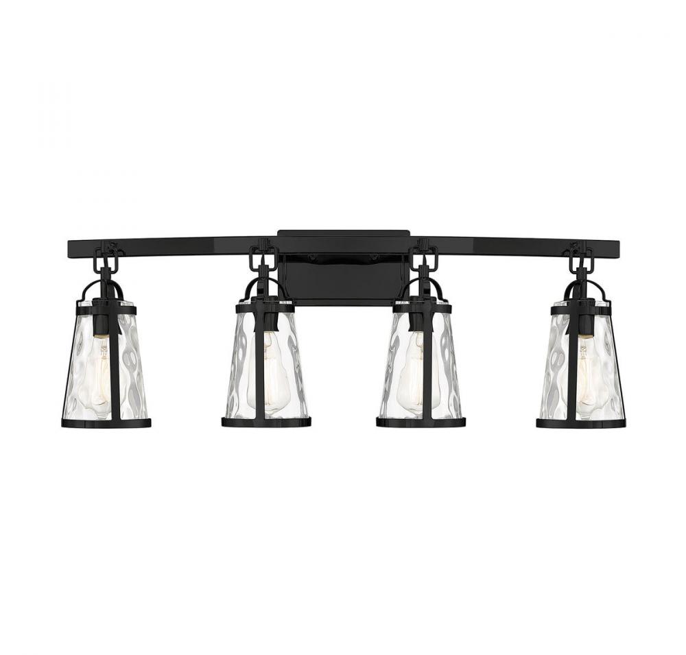 Albany 4-Light Bathroom Vanity Light in Black