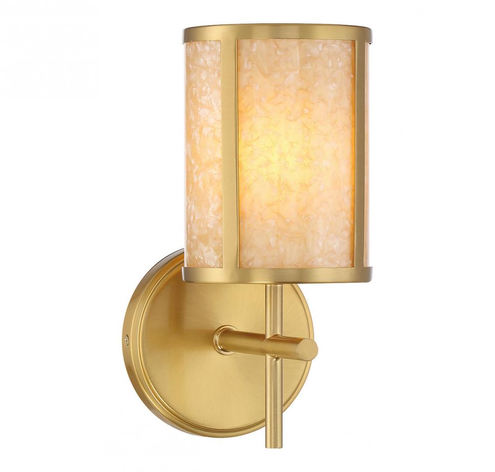Camden 1-Light Bathroom Vanity Light in Warm Brass