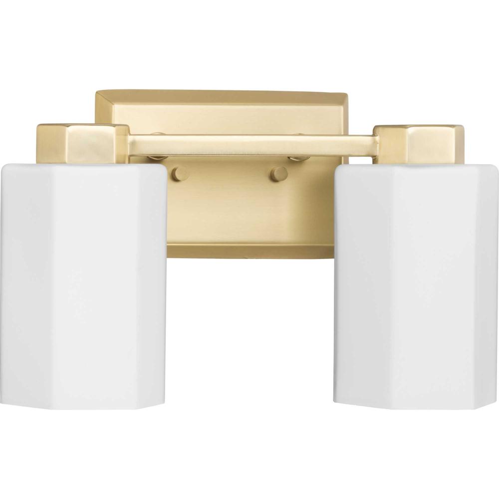 Estrada Collection Two-Light Brushed Gold Contemporary Bath & Vanity Light