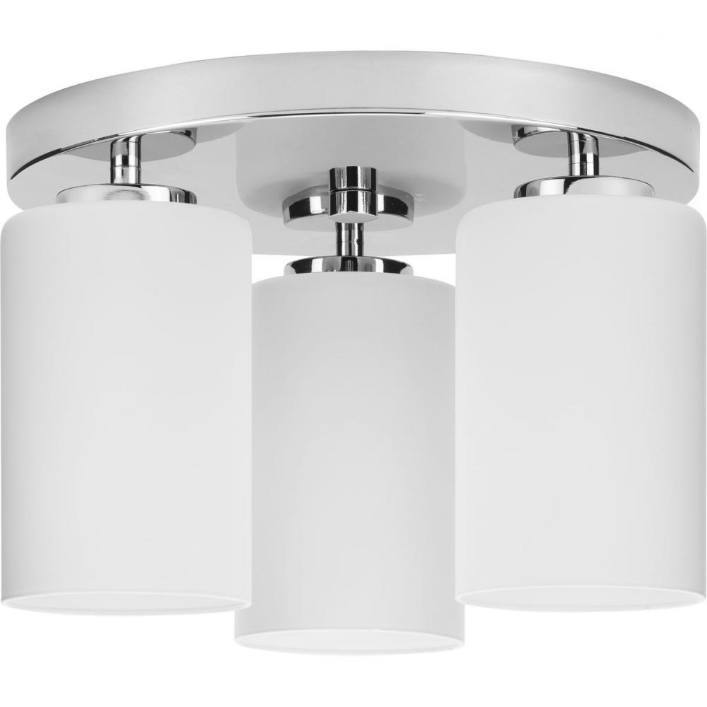 Cofield Collection 12 in. Three-Light Polished Chrome Transitional Flush Mount