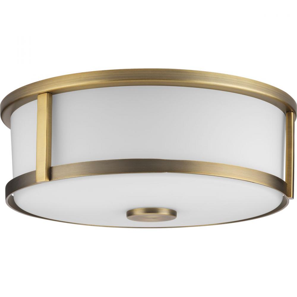 Gilliam Collection 12-5/8 in. Two-Light Vintage Brass New Traditional Flush Mount