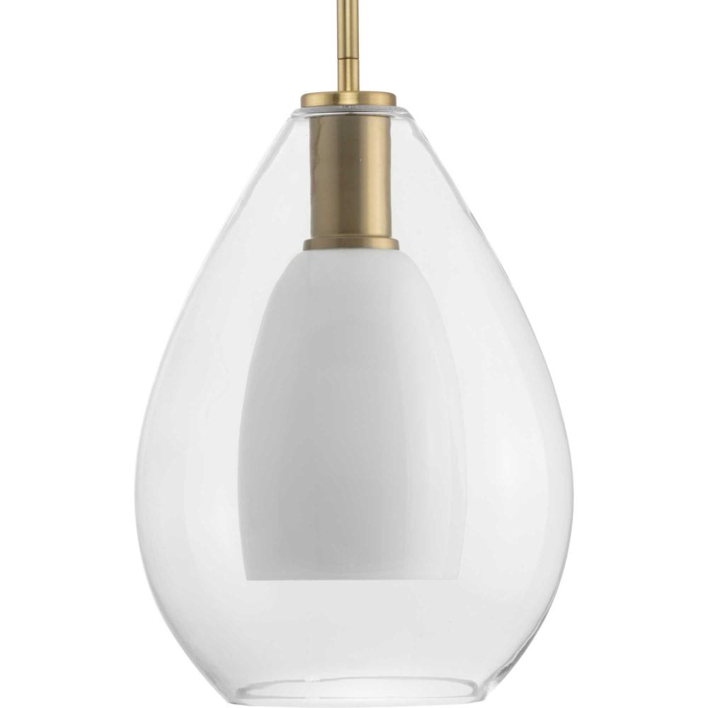 Carillon Collection One-Light Brushed Gold Contemporary Pendant