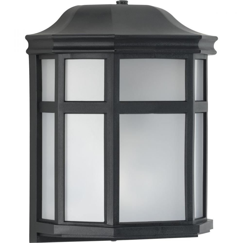 Milford Non-Metallic Lantern Collection  One-Light Textured Black Frosted Shade Traditional Outdoor
