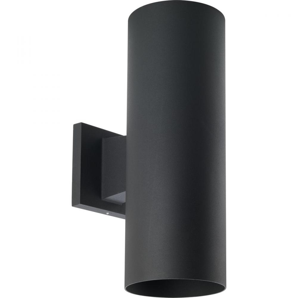 5" LED Outdoor Up/Down Modern Black Wall Cylinder with  Glass Top Lense