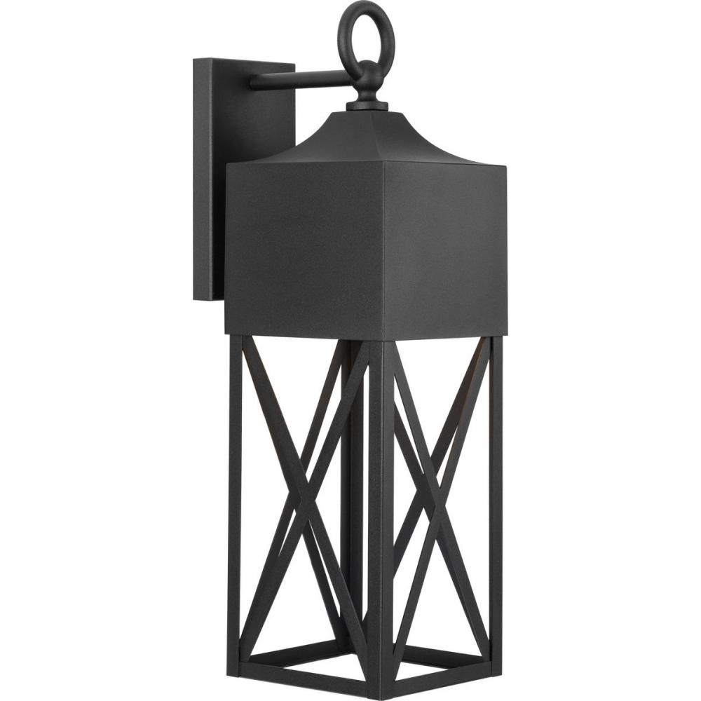 Birkdale Collection One-Light Modern Farmhouse Textured Black  Outdoor Wall Lantern