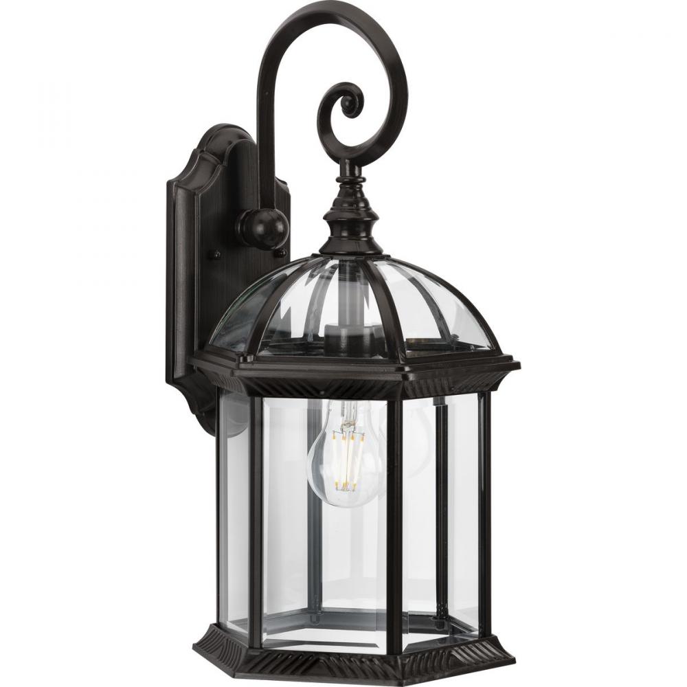 Dillard Collection One-Light Traditional Antique Bronze Clear Glass Outdoor Wall Lantern
