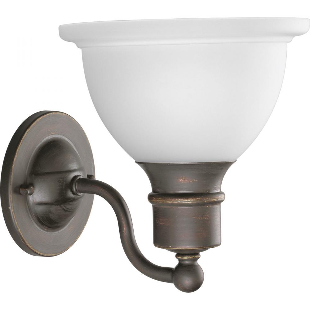 Madison Collection One-Light Antique Bronze Etched Glass Traditional Bath Vanity Light