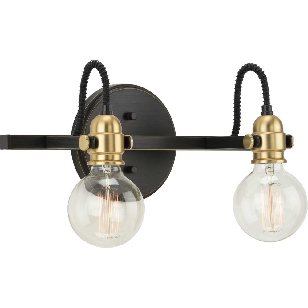Axle Collection Two-Light Antique Bronze Vintage Style Bath Vanity Wall Light