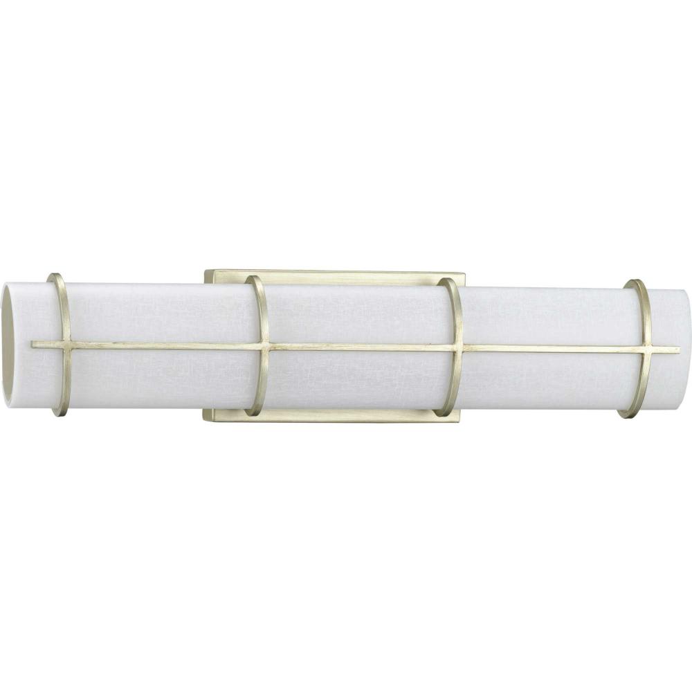 Grid LED Collection 22-inch Silver Ridge and White Linen Acrylic Modern Style Bath Vanity Wall Light