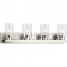 Progress P300389-009 - Goodwin Collection Four-Light Brushed Nickel Modern Vanity Light with Clear Glass