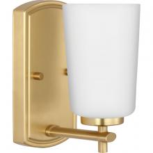 Progress P300465-012 - Adley Collection One-Light Satin Brass Etched Opal Glass New Traditional Bath Vanity Light