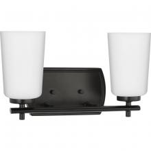 Progress P300466-31M - Adley Collection Two-Light Matte Black Etched Opal Glass New Traditional Bath Vanity Light
