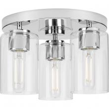 Progress P350237-015 - Cofield Collection 12. in Three-Light Polished Chrome Transitional Flush Mount