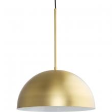 Progress P500379-191 - Perimeter Collection One-Light Brushed Gold Mid-Century Modern Pendant with metal Shade