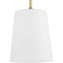 Progress P500429-012 - Clarion Collection One-Light Satin Brass Etched White Transitional Pendant