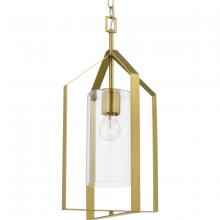 Progress P500431-191 - Vertex Collection One-Light Brushed Gold Clear Glass Contemporary Foyer Light