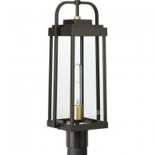 Progress P540090-020 - Walcott Collection  One-Light  Antique Bronze with Brasstone Accents Clear Glass Transitional Outdoo