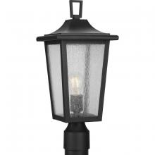 Progress P540093-031 - Padgett Collection One-Light Transitional Textured Black Clear Seeded Glass Outdoor Post Light